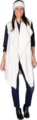 Women’s Pocketed Open Front Fleece Vest Cardigan w/Matching Headband in Saudi Arabia