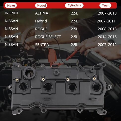 طقم غطاء صمام المحرك مع حشوات ومسامير متوافقة مع نيسان ألتيما هايبرد سينترا SE-R 2.5L 2007-2012# 13264-JA00A, 13270-JA00A in Kuwait