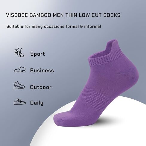 SERISIMPLE Thin Viscose Bamboo No Show Sock Men Low Cut Socks Odor Resistant Breathable Sock 5 Pairs in Saudi Arabia