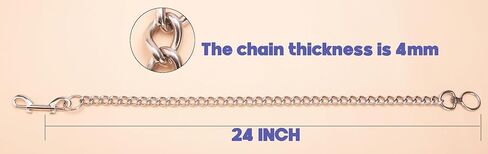 Stainless Steel Lead Chain with Swivel,24 inch,（2 Pack） (24in) in Kuwait