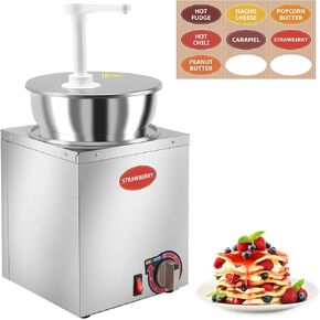Electric Nacho Cheese Dispenser with Pump, 2.8Qt Nacho Cheese Warmer, Commercial Hot Fudge Warmer, 86~190℉ Adjustable Temp Nacho Cheese Sauce Warmer for Buffet Kitchen Cafeteria Home Party