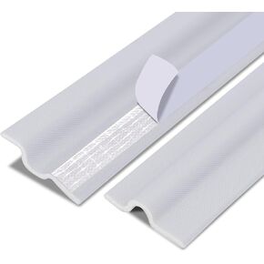 Peel and Stick Sliding Window Seal Strip, Self Adhesive Draft Stopper Weatherstrip for Door Bottom, Dustproof, Waterproof, Soundproof & Thermal Insulation (19.7FT, White)