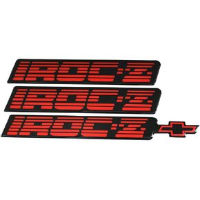 Set of New IROC-Z Rocker Panel & Rear Bumper Emblem Replacement for 82-92 Camaro (Silver)