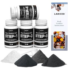 6LB Rock Tumbler Grit and Polish Refill Kit, Premium Rock Tumbler Media, Effective Rock Tumbling Supplies for Producing Gorgeous Polished Stones, Suitable for All Rock Polishers and Tumblers