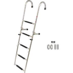 GXYWADY 2 Step+3 Step Stainless Steel Telescoping Ladder Replacement for Pontoons RVs Ships Swimming Pool Dock Marine Boat Kayat
