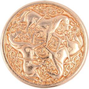 Bezelry 10 Pieces Celtic Horses Metal Shank Buttons. 25mm (1 inch) (Antique Silver)