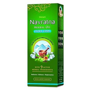 Ayurvedic Extra Cool Oil | with 9 Herbal Ingredients | Relaxing Cool Massage Oil | Provides Nourished Scalp | Reduce Headache & Body Pain | 6.76 Fl Oz/200ml