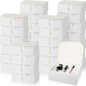 Maxcheck 36 Set Weeding Boxes for Gifts Bridesmaid Proposal Box with Lids 10 x 8 x 4 Inch with Ribbon Thank You Tag and Pin for Wedding Favors Birthday Party Packaging Present(Red)
