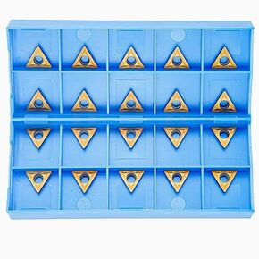 20PCS TCMT16T304(TCMT32.51)Carbide Turning Inserts for CNC Lathe Cutting Tools, Turning Inserts Cutting Tools for Steel Parts and Stainless Steel for Metal Cutting Cutter bar (20PCS TCMT16T304 golden)