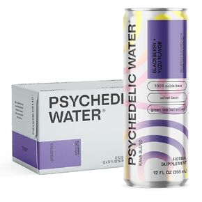 Psychedelic Water Orange + Vanilla - Mood Enhancing Relaxation Drink - Calming Kava Drink - Mucuna Pruriens - Stevia - Gluten Free - Low Calorie - Non Alcoholic Adaptogen Mocktails - 12 Pack