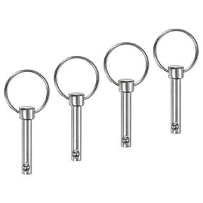 4-Pack Quick Release Pins, 5/16" [8mm] Diameter, 1.69" [43mm] Usage Length Bimini Top Pin for Shipbuilding/Boat/Trailer, 1.97" [50mm] Total Length Carbon Steel Hardware Pins