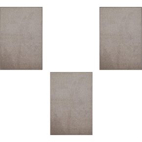 Furnish my Place Modern Plush Solid Grey Color Rug, Indoor/Outdoor Mat, Area Rugs Great for Kids, Pets, Event, Living Room, Made in USA, 2' x 3' Rectangle - Set of 3