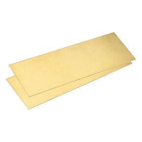 uxcell 2Pcs Brass Sheet, 12" x 4" Metal Sheets 0.02" Thickness H62 Brass Plates for DIY Crafts, Electrical, Repairs, Industry