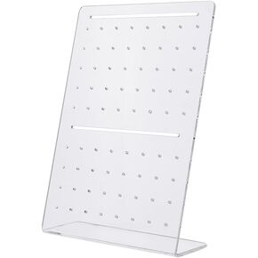 72 Hole Acrylic Black Earring Display Stands Earring Holder L Stud Jewelry Display Holder Organizer Earrings Stand Plastic Display Rack for Earrings, Studs, Jewelry