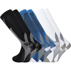Sport Compression Socks for Men and Women, Set of 3 Pairs