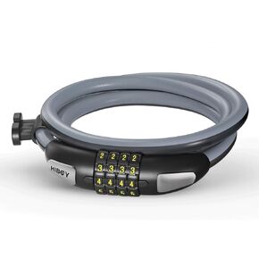 Hiboy Bike Lock, 3.3 Feet Bike Cable Locks, Resettable 4-Digit Combination Lock, Bike Locks Heavy Duty Anti Theft