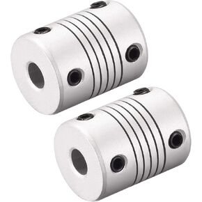 uxcell 6mm to 7mm Aluminum Alloy Shaft Coupling Flexible Coupler Motor Connector Joint L25xD19 Silver,2pcs