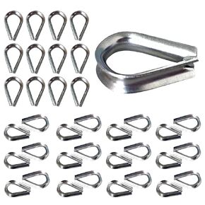 50pcs Wire Rope Thimbles 304 Stainless Steel Crimp M3 Suitable for 1/8 Inch Diameter Stainless Steel Thimble Crimping Wire Rope with Ring Rope Ring Rigging Cable Engineering Project