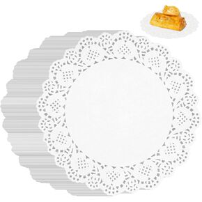 PECULA Paper Doilies, 250 Pack White Lace Doilies, 6.5, 8.5, and 10.5 Inch Doilies for Food, Crafts, Baby Showers, Parties, Wedding, Birthday, Tableware Decoration