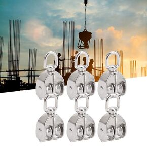 Double Wheel Pulley, 10PCS Pulley Block Double Wheel Lifting Rope Block M15 Stainless Steel Heavy Duty Traction Wheel, Deep Ball Bearings