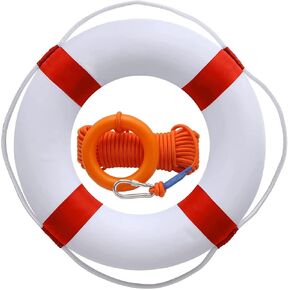 20 inch/50cm Pool Safety Throw Ring Life Preserver Ring Buoy, Swimming Swim Foam Ring Pool Buoy Pool Rings Life Preserver Ring for Pool with 98.7FT Water Floating Lifesaving Rope