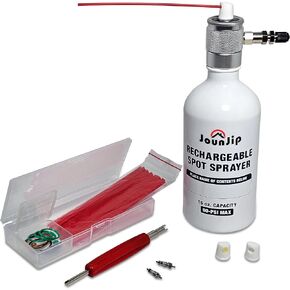 JOUNJIP Refillable Non Aerosol Compressed Air Spray Bottle- Pressurized Sprayer, Aluminum Can Sprayer for Automotive, Cleaning and Lubrication- 16 oz (Empty Bottle)