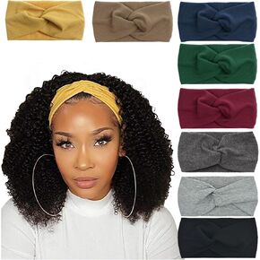 DRESHOW 8 Pack Headbands for Women Yoga Knotted Headbands Elastic Criss Cross Hair Accessories Sports Head Wrap Non Slip