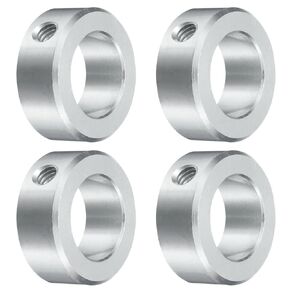 uxcell 4pcs Set Screw Collars 1" Bore, Aluminum Shaft Collars, 1-5/8" OD and 5/8" Thickness, Set Screw Clamp Collar, Stop Collar for Linear Rod Shaft Guide