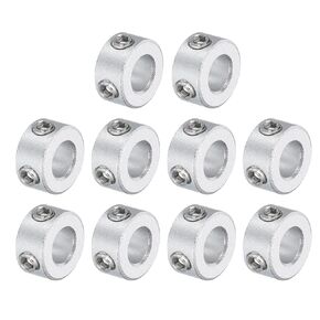 uxcell 10pcs Set Screw Collars 6mm Bore, Aluminum Shaft Collars, 12mm OD and 6mm Thickness, Set Screw Clamp Collar, Stop Collar for Linear Rod Shaft Guide