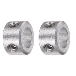 2Pcs Aluminum Alloy Shaft Collar - [8mm Bore x 14mm OD x 8mm Width] Anodization Shaft Collar for CNC Machine Tools, Hold Timing Pulleys Use, Silver Tone