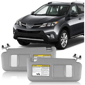 Left Driver Side Sun Visor Compatible with RAV4 2006 2007 2008 2009 2010 2011 2012 2013,Sunvisor Replaces 74320-42501-B2(Gray)
