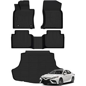 Naibeve Floor Mats for Toyota Camry Hybrid 2025 - All Weather for 2025 Toyota Camry Floor Mats, for Toyota Camry Floor Liner Cargo Mat Trunk Cargo Liner Accessories