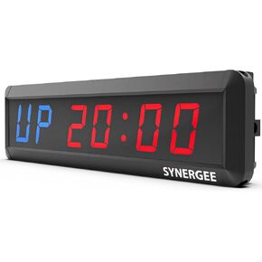 Synergee Workout Interval Timer. Programmable Interval Wall Mounted and Magnetic Timers. Gym Timers with Wireless Remote. Tabata EMOTM Stopwatch Count Up/Down MMA Clock. Available in 3 Sizes.