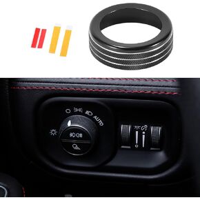 Headlight Fog Light Control Switch Knob Cover Ring, Interior Decal Trim for Dodge for RAM 2018-2022 Blue, 1 Pc
