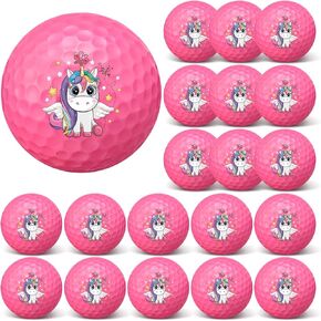 20 Pcs Unicorn Golf Balls Pink Golf Balls Funny Golf Balls Golf Practice Balls for Indoors or Outdoors Golf Training Sports Gift for Girls Christmas Holiday Birthday Gift