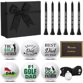 15 Pcs Funny Golf Ball Gift Set, 6 Golf Ball, 6 Golf Tee, Golf Divot Repair Tool with Greeting Card Golf Accessories for Xmas Retirement Father's Day Golfer Birthday Grandpa Golf Lover Gift