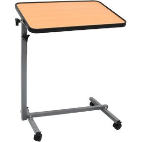 Overbed Table with Wheels,Sturdy Iron Table Frame Adjustable Height & Angle, Over Bed Desk Hospital Tray Table Sofa Chair Side Table for Home Office，Medical Patient Care in Saudi Arabia