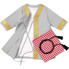 Newborn Baby Boys Muslim Ramadan Robe Long Sleeve Abaya Sets Eid Kaftan Dubai Islamic Outfits Arabic Kid Thobe