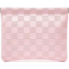 Leather Pocket Cosmetic Bag for Purse,Coin Purse Lipstick Cosmetic Accessories Organizer, Travel Kit Storage Pouch ,Waterproof Portable No Zipper Self-closing Small Makeup Pouch for Women (White)