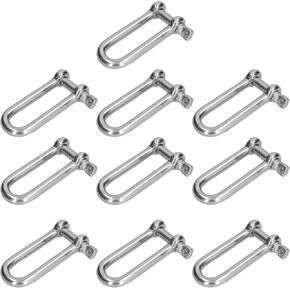 Long D Shackle, 304 Stainless Steel Straight Anchor Screw Pin Chain Wire Rope Connector(10Pcs M4)