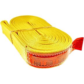 DD Sling. Multiple Sizes in Listing! (Made in USA) 2" x 20', 2 Ply, Nylon Lifting Slings, Eye & Eye, Heavy Duty (900 webbing), 6,400 lbs Vertical, 5,100 Choker, 12,800 Basket Load Capacity (USA Made