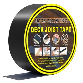 kingsea Deck Joist Butyl Tape, Joist Tape for Decking 2" x 50', Waterproof Deck Joist Tape, Seal Antiseptic Deck Joist Butyl Tape, Self-Adhesive Flashing Joist Tape for Joists Beams Wood Deck