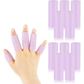 10 PCS Finger Sleeves Rubber Finger Protectors Finger Gel Sleeve Silicone Finger Cots Finger Covers Cushions and Protects Finger Shield Provide Relief for Cracked Finger