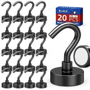 Magnetic Hooks, 25lbs+ Heavy Duty Magnetic Hooks Cruise for Hanging, Super Strong Magnet Hooks for Cruise Cabin, Refrigerator, Classroom, Magnetic Metal Hooks for Grill (Sliver, Pack of 40)
