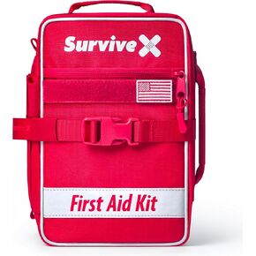 Large First Aid Kit for Car, Travel & Home - Emergency Kit for Hiking, Camping, Backpacking and Outdoor Adventures - Includes Zip Stitch Wound Closure Strips