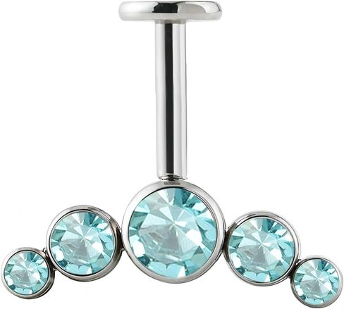 1PC Surgical Steel Threadless Cz Crescent Helix Piercing Five Opal Cartilage Earrings Piercing Jewelry in Saudi Arabia