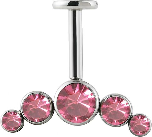 1PC Surgical Steel Threadless Cz Crescent Helix Piercing Five Opal Cartilage Earrings Piercing Jewelry in Saudi Arabia