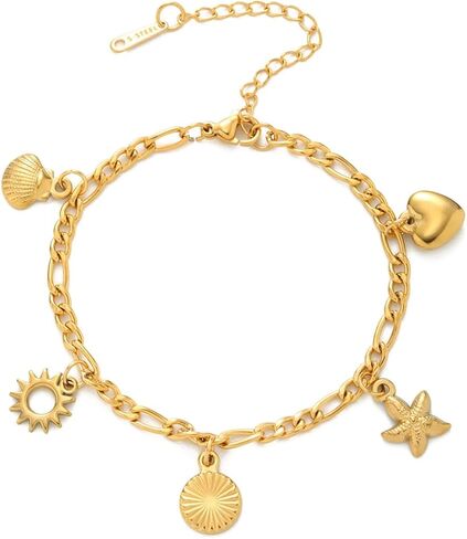 سوار من الفولاذ المقاوم للصدأ من Jude Jewellers للعطلات الصيفية والشمس على شكل قلب ساحر in Saudi Arabia