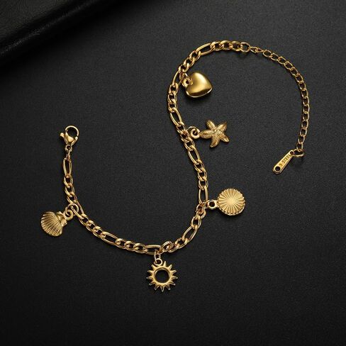 سوار من الفولاذ المقاوم للصدأ من Jude Jewellers للعطلات الصيفية والشمس على شكل قلب ساحر in Saudi Arabia