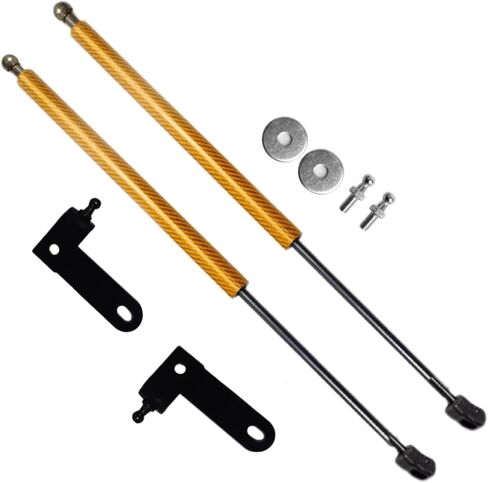 دعامات رفع TSUBASA لسيارة Honda CRV CR-V (RD1-RD3) 1995-2001 غطاء محرك السيارة الأمامي تعديل مخمدات الصدمات المشحونة بالغاز من ألياف الكربون شريط الدعامات الزنبركية (قطعتان) (أسود عادي) in Saudi Arabia